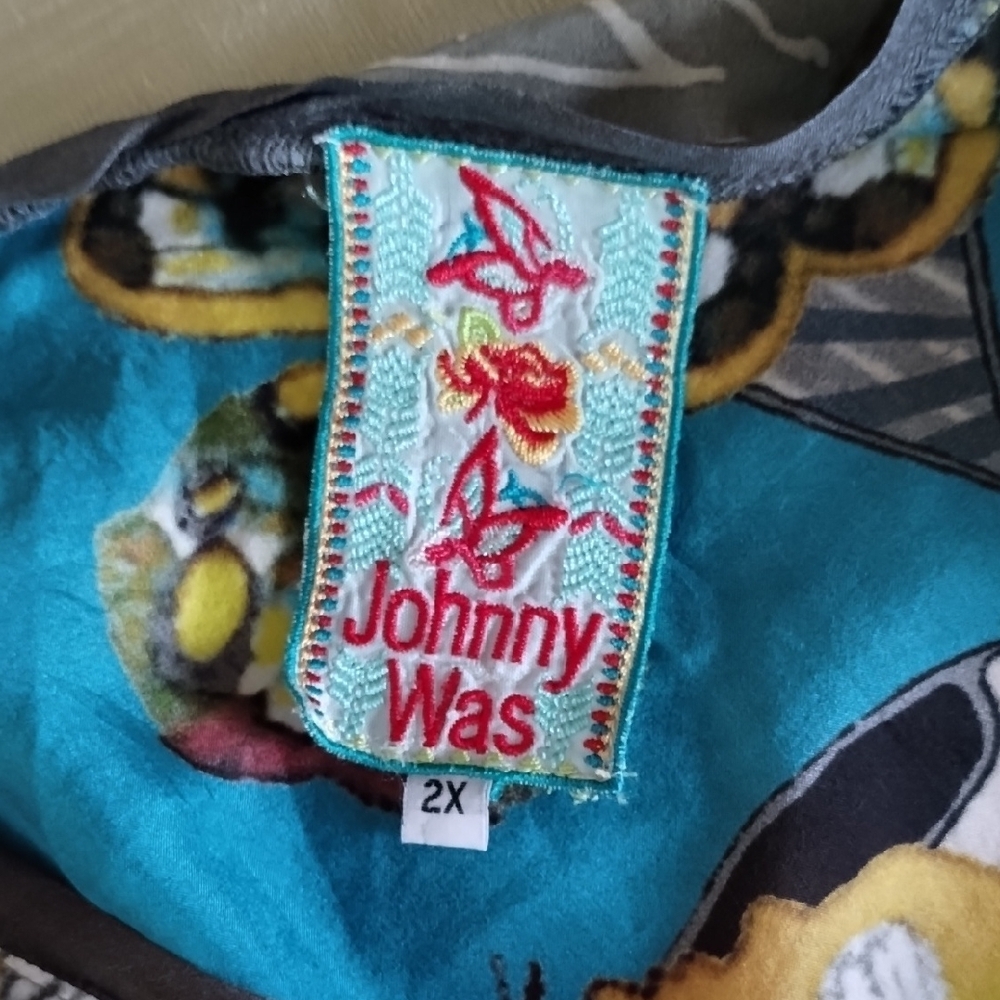 Johnny Was Blue and Yellow Patterned Tunic - Picture 12 of 14